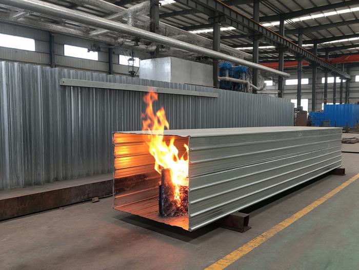 防火铝镁锰通风板防火等级测试